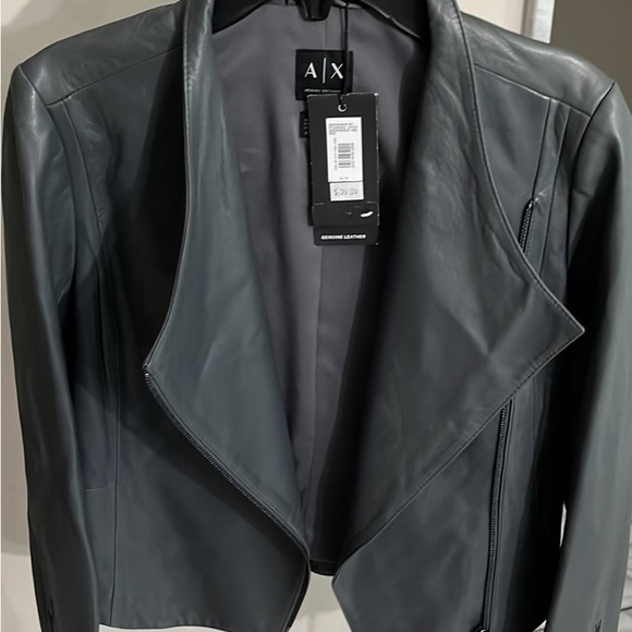Rand new Armani Geniun Leather grey jacket - Picture 2 of 7